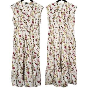 Meadow Rhodes Size XL Floral Tiered 100% Cotton Maxi Dress Cottagecore Prairie
